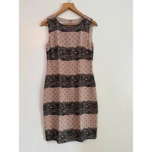 Chic Black and Cream Lace Polka Dot Mini Dress